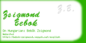 zsigmond bebok business card