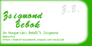 zsigmond bebok business card